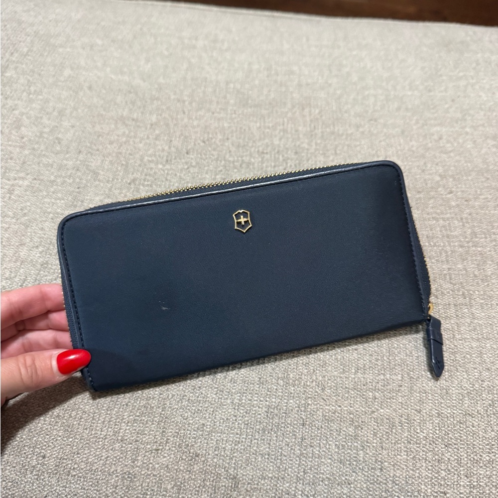 Victorinox Dark Blue Women's Wallet with Gold Accents